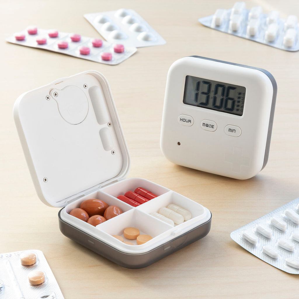 Pilly smart doseringsask med digital klocka och 4 fack