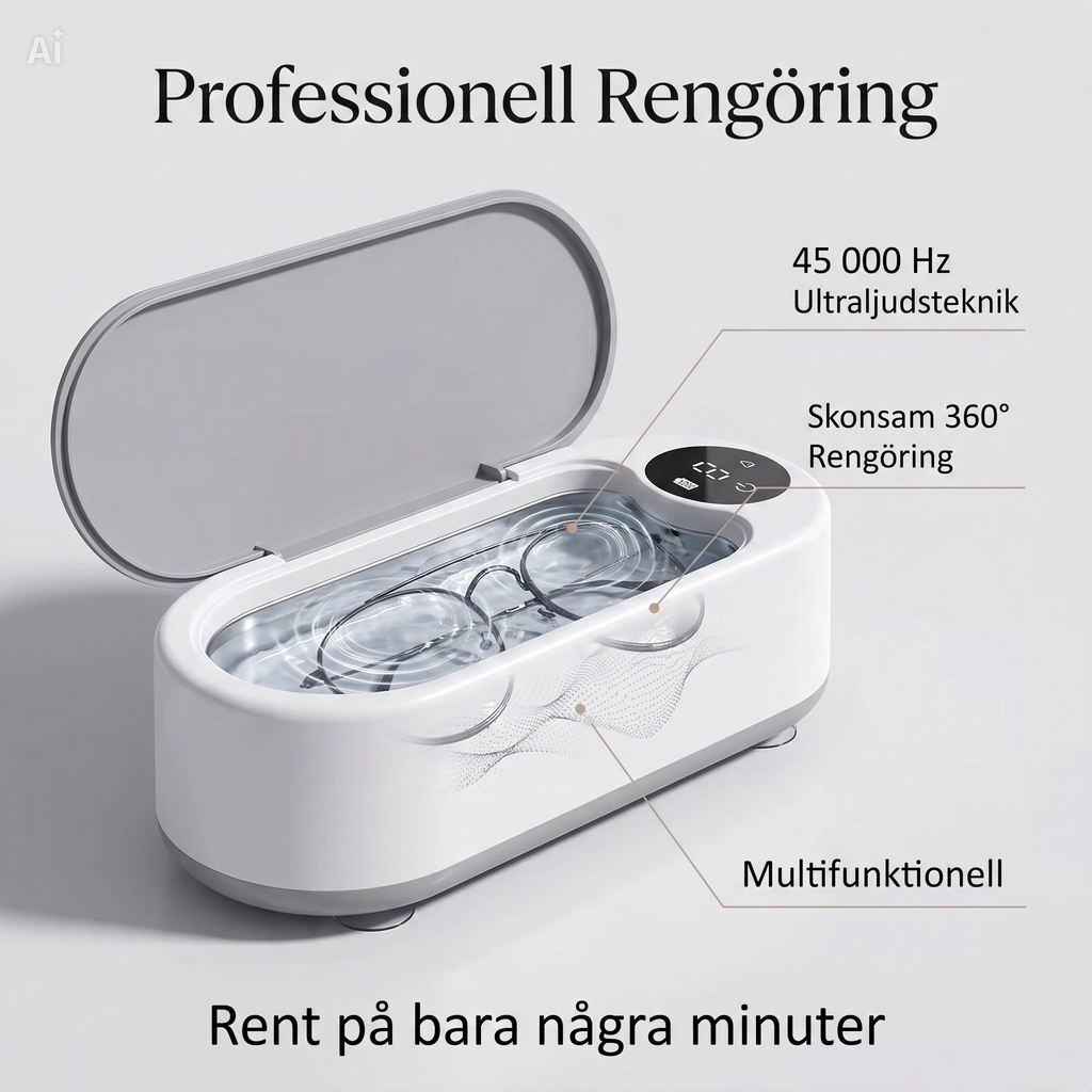 Ultraljuds Glasögonrengörare – Djuprengör på 3 minuter