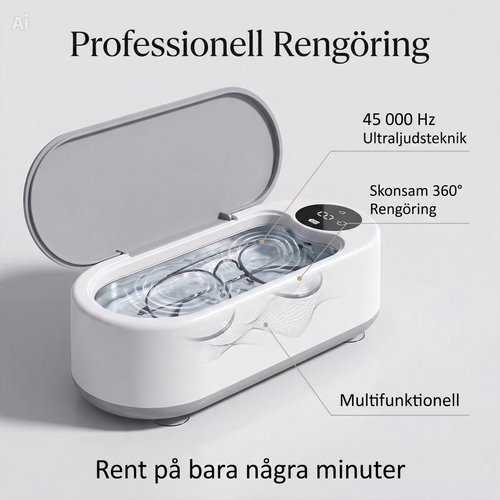 Ultraljuds Glasögonrengörare – Djuprengör på 3 minuter